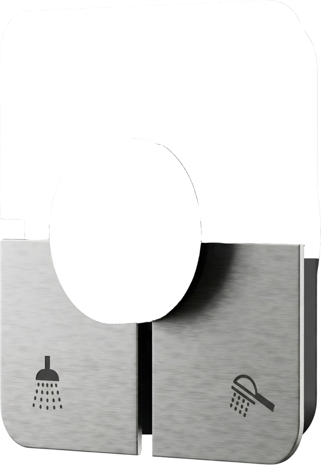 Smart shower control panel with rotary dial and mode icons